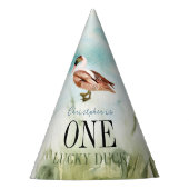 One Lucky Duck Waterverf Boy 1e Verjaardag Feesthoedjes (Voorkant)