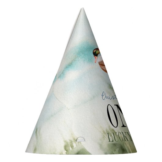 One Lucky Duck Waterverf Boy 1e Verjaardag Feesthoedjes (Links)