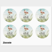 One Lucky Duck Waterverf Boy 1e Verjaardag Ronde Sticker (Vel)