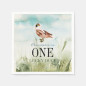 One Lucky Duck Waterverf Boy 1e Verjaardag Servet (Voorkant)