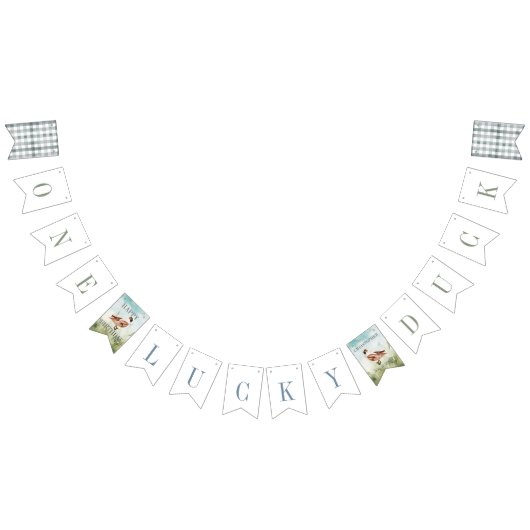 One Lucky Duck Waterverf Boy 1e Verjaardag Vlaggetjes (Alle)