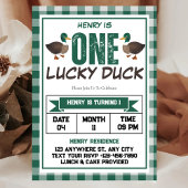 One Lucky Duck Waterverf Boy 1e verjaardagsfeestje Kaart