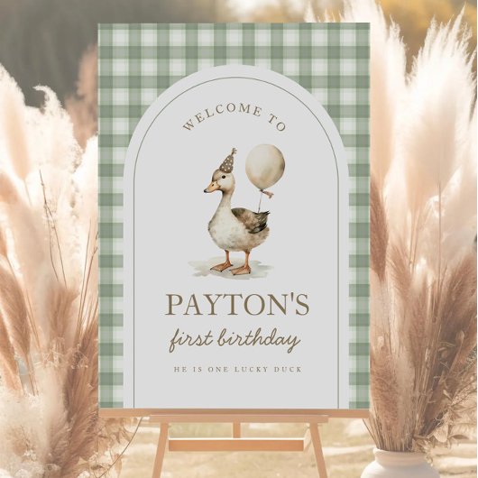 One Lucky Duck Welcome Sign Poster