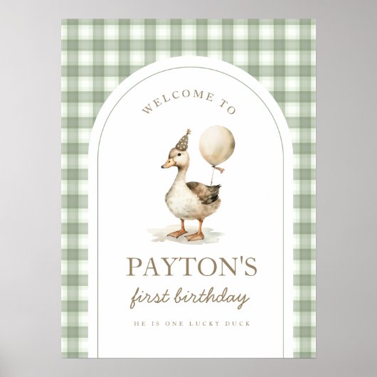 One Lucky Duck Welcome Sign Poster (Voorkant)