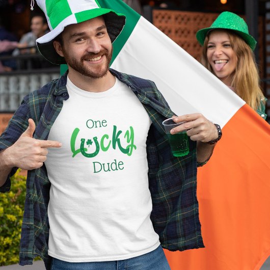 One Lucky Dude | Aanpasbare St. Patrick's Day T-shirt
