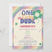 One Lucky Dude Smile Face St Patricks 1e verjaarda Kaart (Voorkant)