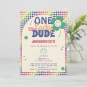 One Lucky Dude Smile Face St Patricks 1e verjaarda Kaart (Staand voorkant)