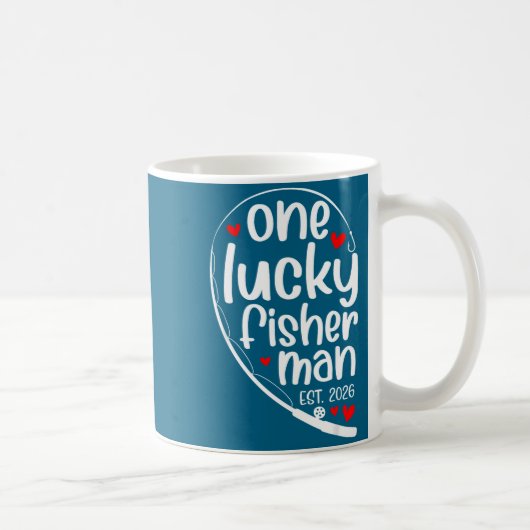 One Lucky Fisher Man 2026 Heart Valentine Matching Koffiemok (Rechts)