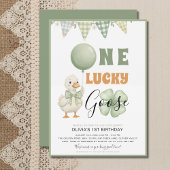 One Lucky Goose St. Patrick's Day First Birthday Kaart