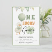 One Lucky Goose St. Patrick's Day First Birthday Kaart (Staand voorkant)