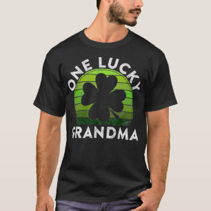 One Lucky Grandma Gift Shamrock Sunset Irish St Pa T-shirt
