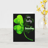 One Lucky Grandma Shamrock Grandma St Patricks Day Kaart (Gele Bloem)