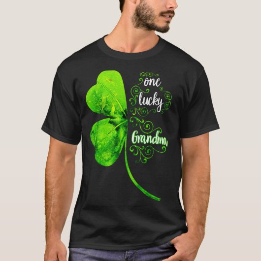 One Lucky Grandma Shamrock Grandma St Patricks Day T-shirt (Voorkant)