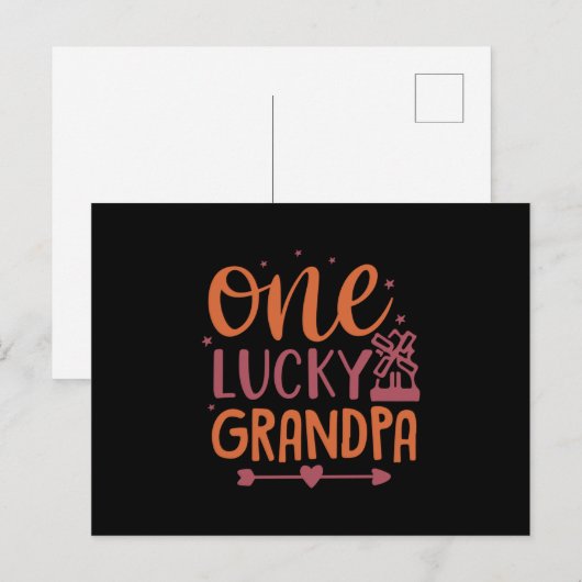 One Lucky Grandpa Briefkaart (Voorkant / Achterkant)