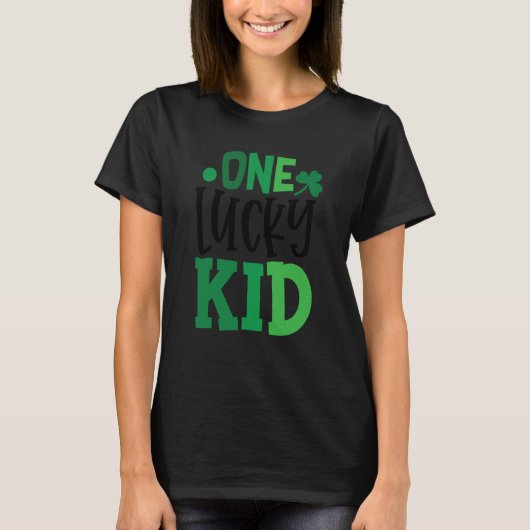 One Lucky Kid C Shamrock Irish Ireland T-shirt (Voorkant)