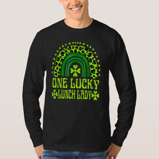 One Lucky Lunch Lady Family St Patricks Day Rainbo T-shirt (Voorkant)