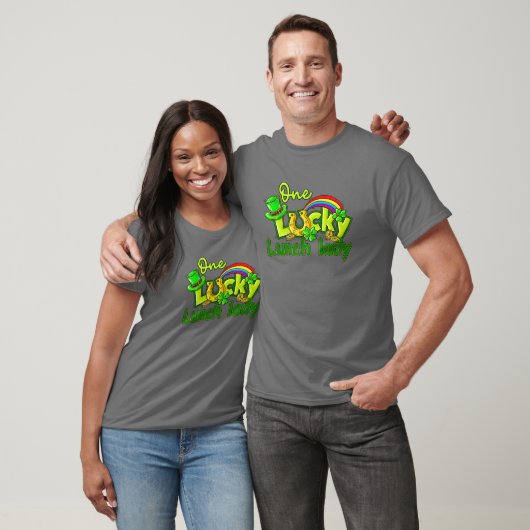 One Lucky Lunch Lady St Patricks Day Shamrock Cafe T-shirt (Unisex)