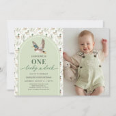 One Lucky Mallard Ducks 1st Birthday Foto Kaart (Voorkant)