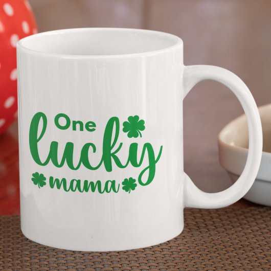 One Lucky Mama Funny St Patrick Day Koffiemok