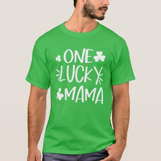 One Lucky Mama Funny St Patricks Day Shamrock Iris T-shirt (Voorkant)