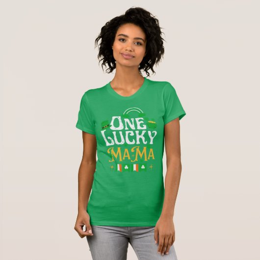 One Lucky Mama St Patricks Day Funny Irish T-shirt (Voorkant volledig)