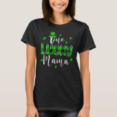 One Lucky Mama St Patricks Day Grandma Moeder Plai T-shirt (Voorkant)
