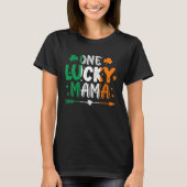 One Lucky Mama St Patricks Day Irish Flag Ireland T-shirt (Voorkant)
