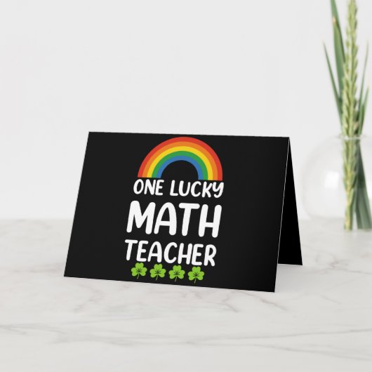 One Lucky Math Teacher St. Patrick's Day Bedankkaart (Voorkant)