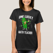 One Lucky Math Teacher St Patricks Day Dabbing Lep T-shirt (Voorkant)