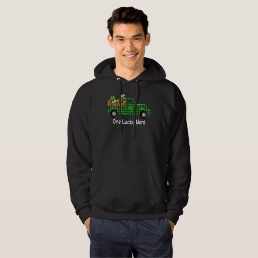 One Lucky Nani Green Pset Truck Shamrocks St Patr Hoodie (Voorkant volledig)