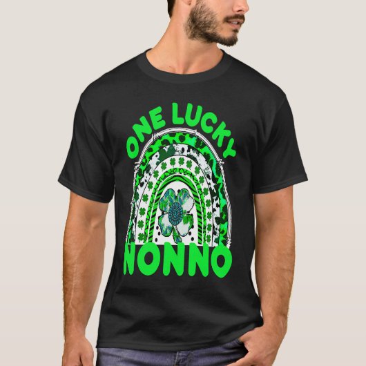 One Lucky Nonno Good Luck Green Rainbow Shamrock L T-shirt (Voorkant)