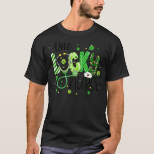 One Lucky Nurse Life Leopard Shamrocks Irish St Pa T-shirt