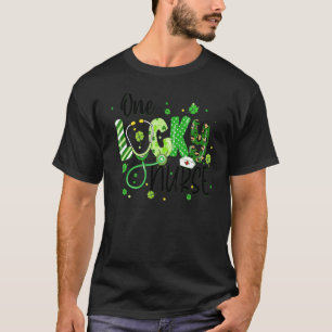 One Lucky Nurse Life Leopard Shamrocks Irish St Pa T-shirt