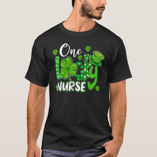 One Lucky Nurse Saint Paddys RN St Patricks Day Nu T-shirt (Voorkant)