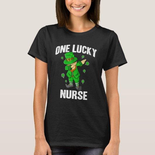 One Lucky Nurse St Patricks Day Dabbing Leprechaun T-shirt (Voorkant)