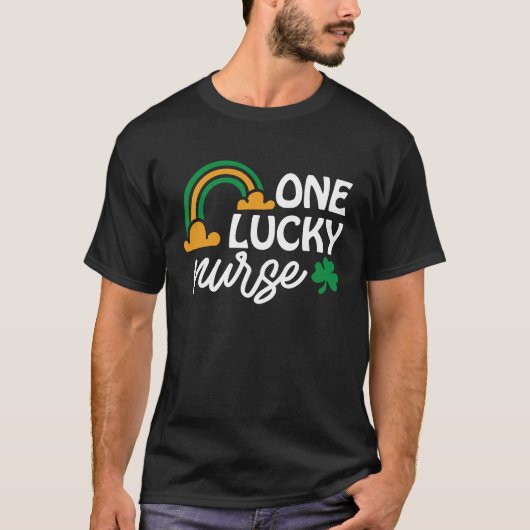 One Lucky Nurse St Patrick's Day Pot of Gold Rain T-shirt (Voorkant)