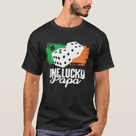 One Lucky Papa Dice Game  Family Group Matching T-shirt (Voorkant)