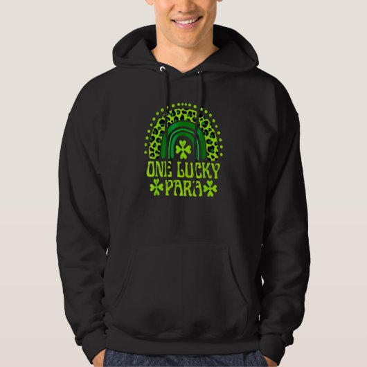 One Lucky Para Family St Patrick's Day Rainbow Leo Hoodie (Voorkant)