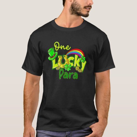 One Lucky Para St Patricks Day Shamrock Paraprofes T-shirt (Voorkant)
