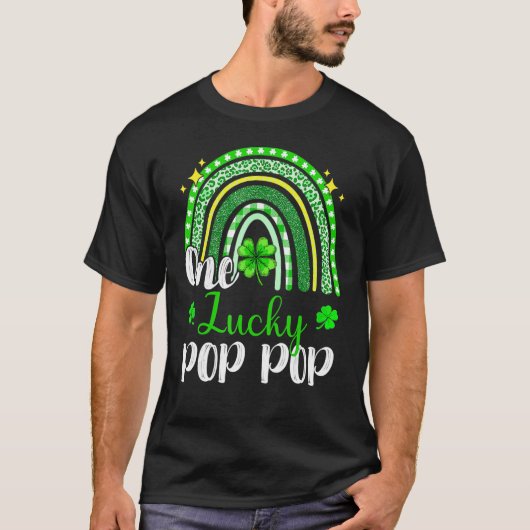 One Lucky Pop Leopard Print Rainbow St Patrick T-shirt (Voorkant)