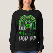 One Lucky Pop Leopard Print Rainbow St Patrick Trui (Voorkant)