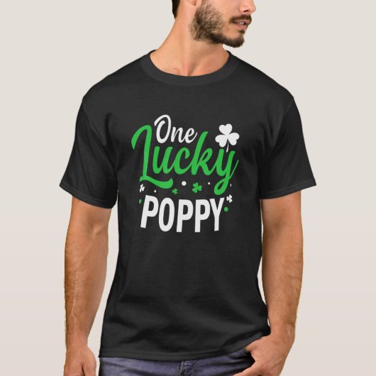 One Lucky Poppy Tee, St Patrick Day Funny Poppy T-shirt (Voorkant)