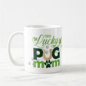 One Lucky Pug Mom St. Patrick's Day Foto Koffiemok (Links)