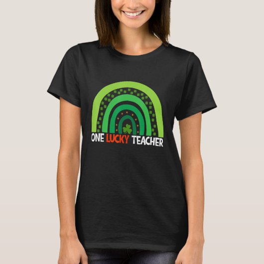 One Lucky Rainbow Teacher St Patricku2019s Day App T-shirt (Voorkant)