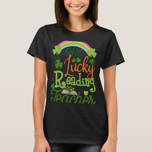 One Lucky Reading Teacher St Patricku2019s Day App T-shirt (Voorkant)
