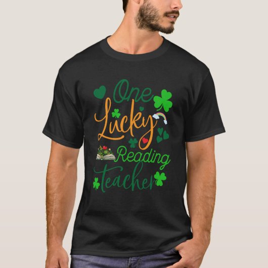 One Lucky Reading Teacher St Patricku2019s Day App T-shirt (Voorkant)