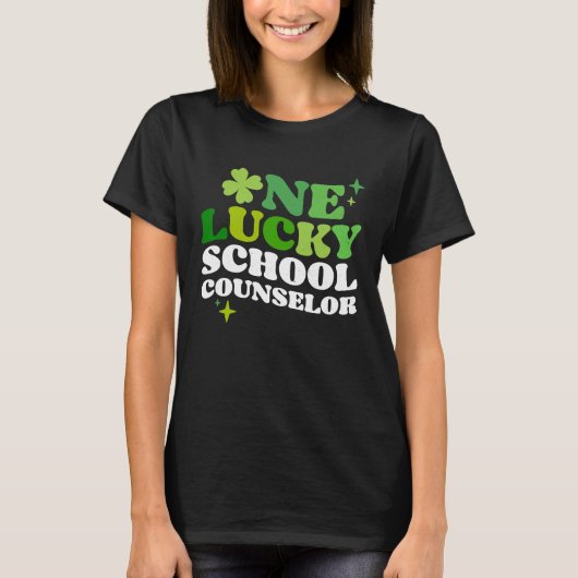 One Lucky School Counselor Irish C St Patrick's Da T-shirt (Voorkant)