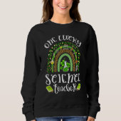 One Lucky Science Teacher Leopard Rainbow St Patri Trui (Voorkant)