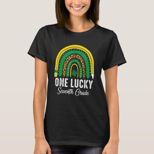 One Lucky Seventh Grade Rainbow St Patricks Day Te T-shirt (Voorkant)