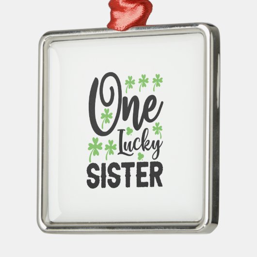 One Lucky Sister Metalen Ornament (Links)